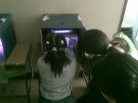 手洗いチェッカーで手洗い体験をしました