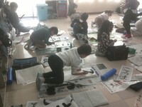 3年生 初めての書き初め